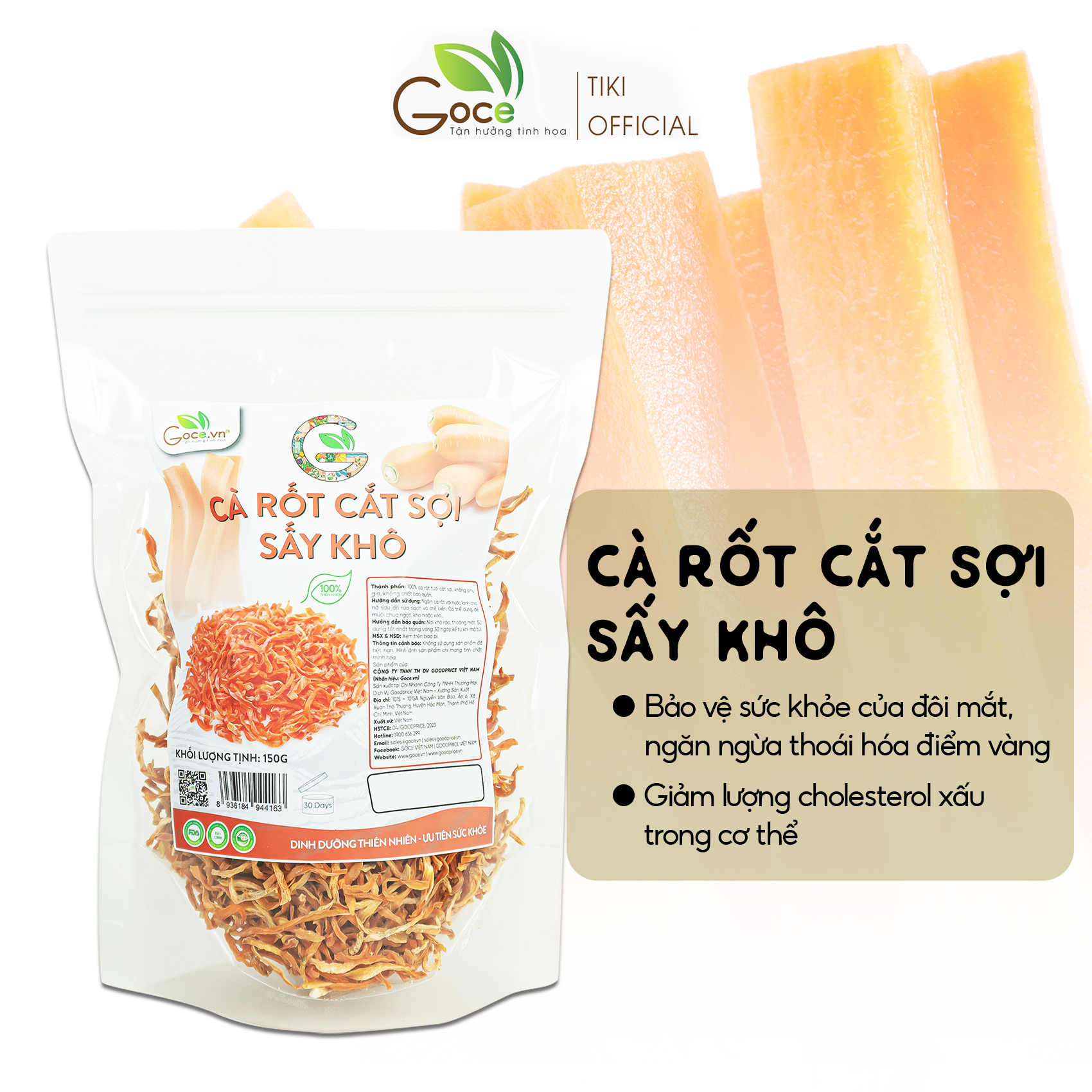 Cà rốt cắt sợi sấy khô Goce - 150g