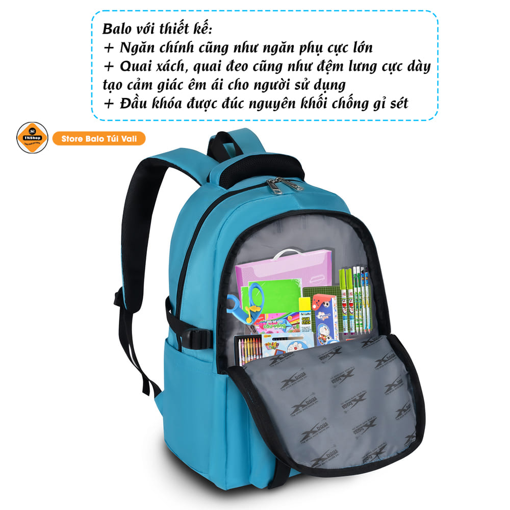Balo Cao Cấp Chống Nước Nhiều Ngăn Tiện Lợi Xbags Sea Blue Thời Trang Hiện Đại Xb 3201!