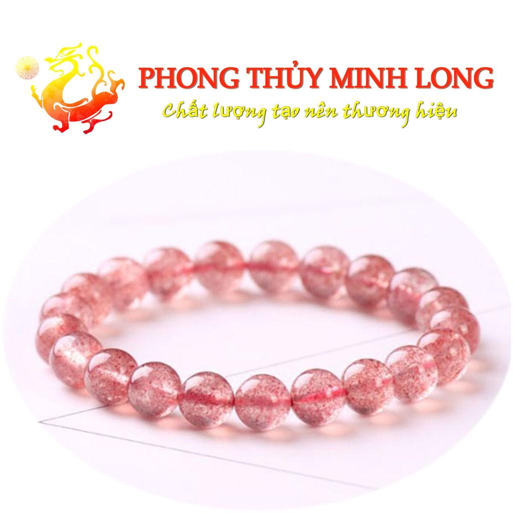 Vòng tay đá. Thach Anh Dâu Tây chất lượng 5A