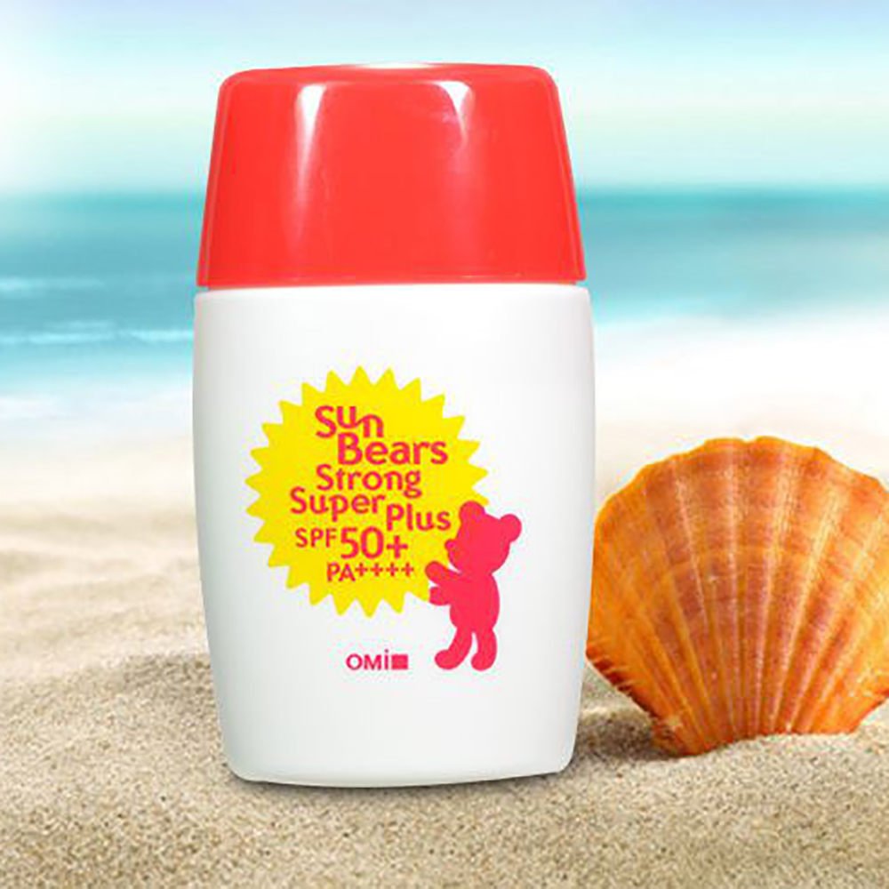 Kem chống nắng Omi Sun Bears Strong Super Plus SPF50+ PA++++ 30g (màu đỏ)