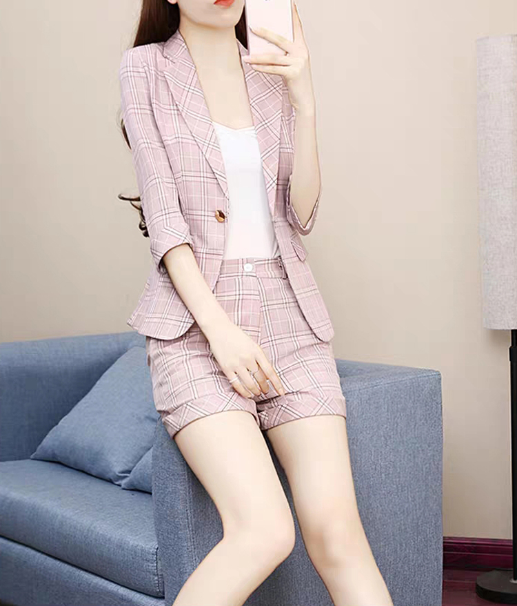 Bộ vest nữ caro quần short