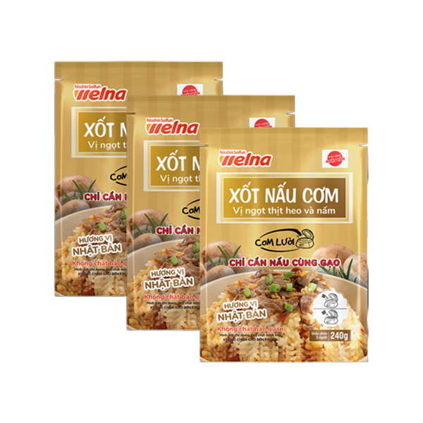 Combo 3 Gói Xốt Nấu Cơm Nisshin Hương Vị Ngọt Thịt Heo Và Nấm -  Nisshin Seifun Welna Shop