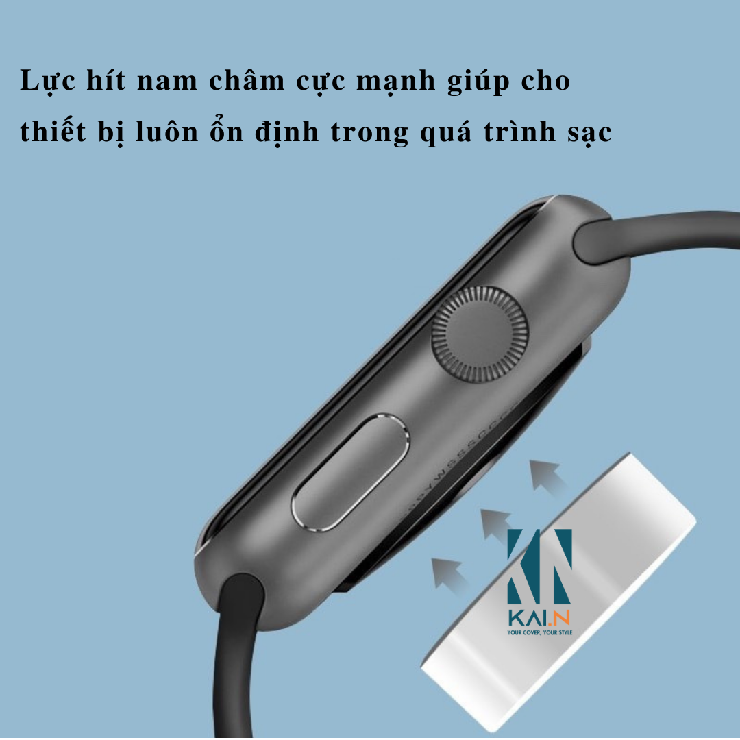 Cáp Sạc Nhanh Bọc Dù Khung Thép Kai.N Dành Cho Apple Watch Ultra, Apple Watch Series ALL - Hàng Nhập Khẩu