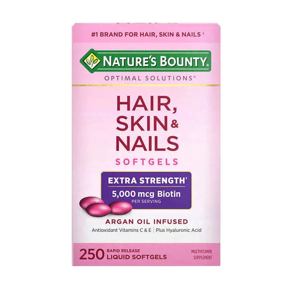 Viên uống hỗ trợ Làm Đẹp Da, Tóc, Móng Hair Skin and Nails Natures Bounty 250 viên