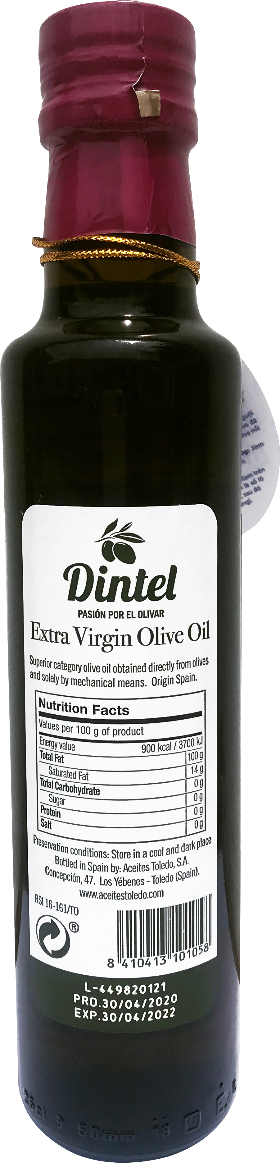 Dầu ăn dặm Olive Dintel HiPP (Extra Virgin) nhập khẩu Tây Ban Nha 250ml