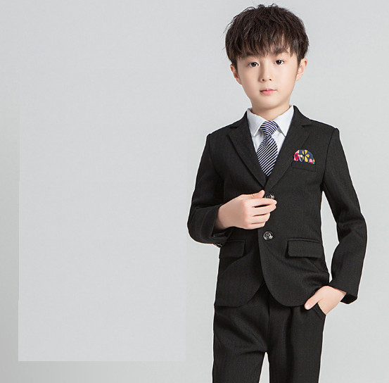 Bộ ghile vest bé trai đen TQB032 gồm 3 chi tiết (áo ghile + áo vest + quần tây) tặng kèm cavat dành cho bé từ 5 6 7 8 9 10 tuổi