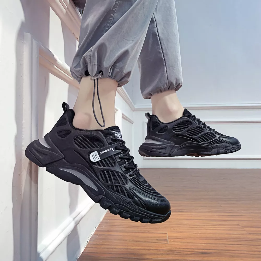 Giày Thể Thao Nam GEMI - Giày Sneaker Màu Trắng - Đen, Dáng Thể Thao Dễ Phối Đồ - G5316