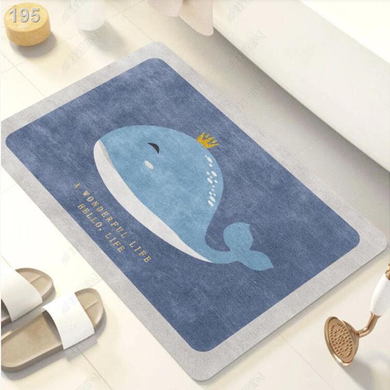 Diatom bùn phòng tắm chống trượt Thảm thấm nước sàn nhà vệ sinh Tấm lót hộ gia đình khô nhanh lưới màu đỏ