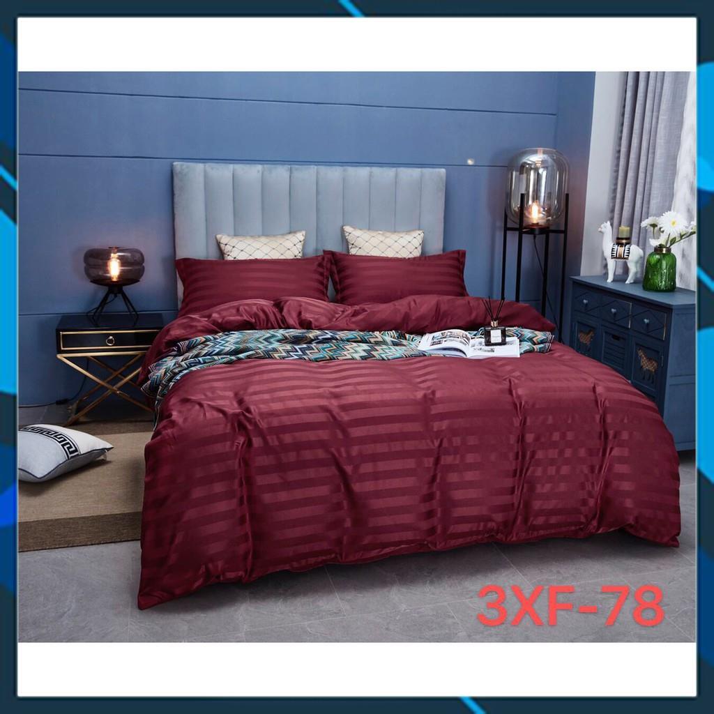 Bộ chăn ga Cotton sọc 3f chăn ga Hàn Quốc đủ màu đủ size miễn phí bo chun