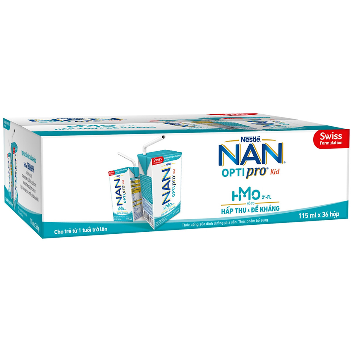 Thùng 36 Hộp Nestlé NAN OPTIPRO Kid Hộp Pha Sẵn (36x115ml)