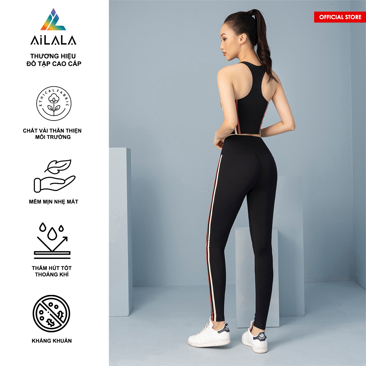 Bộ quần áo thể thao nữ AiLALA LUX01, Đồ tập Yoga Gym Pilates, chất vải Hi-tech cao cấp