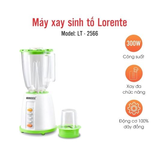 MÁY XAY SINH TỐ LORENTE 300W 2 CỐI LT-2566 CHỐNG VA ĐẬP, XAY ĐA DẠNG NGUYÊN LIỆU