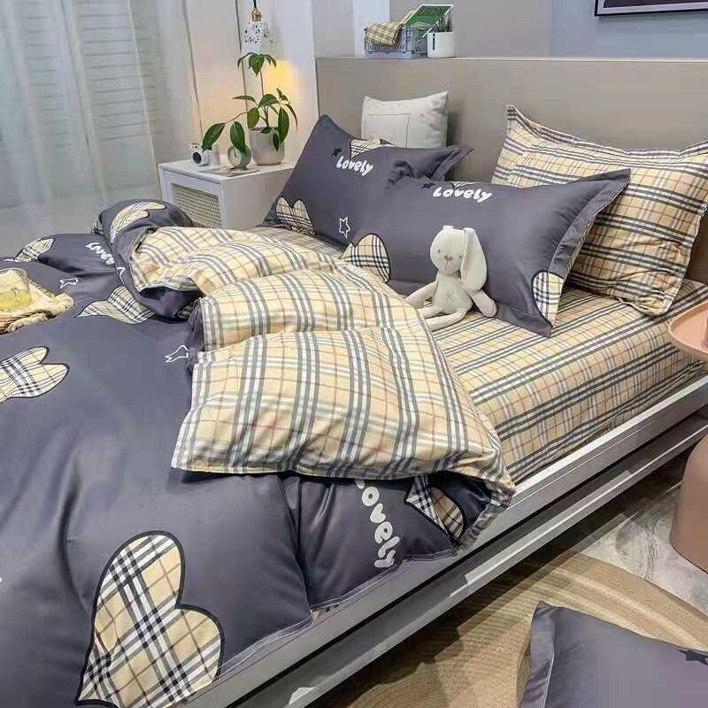 Bộ Chăn Ga Cotton Poly tim