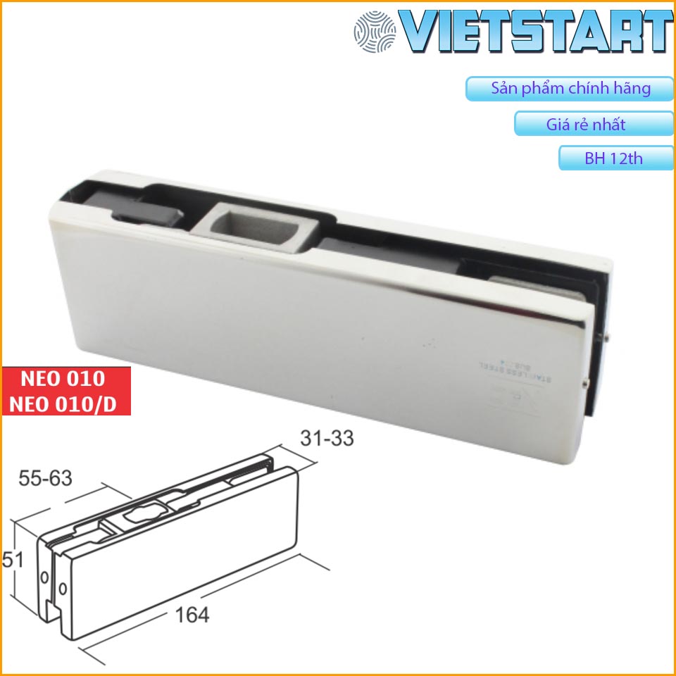 Kẹp kính NEWNEO Kính dày 10-12mm - Kẹp trên, kẹp dưới, kẹp góc, kẹp ty và kẹp khóa - Dùng được cho NEWSTAR