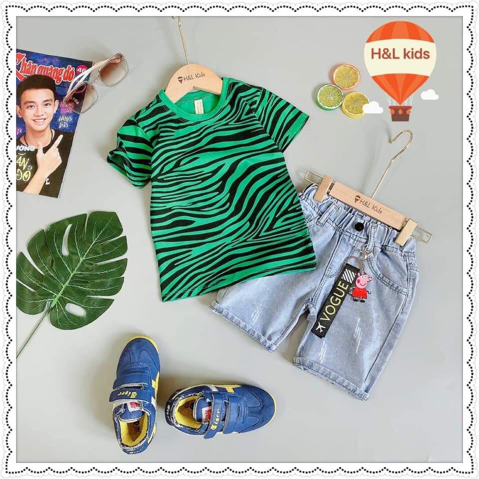 Set quần jean cotton áo thun xanh, bộ áo thun và quần jean