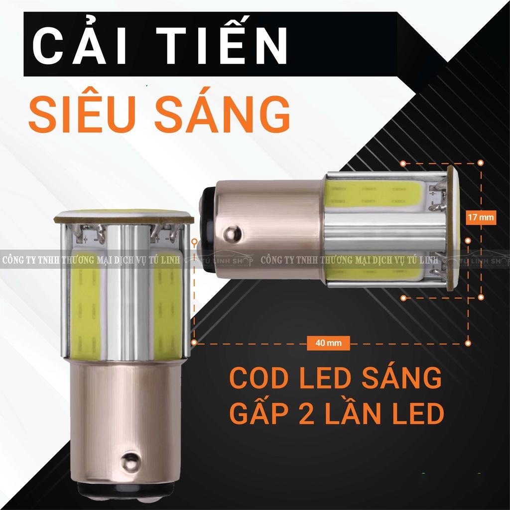 Đèn LED đui 1156( BA15S, P21W ), 1157 S25 12V COB 4 mặt cho đèn hậu, đèn phanh, đèn lùi, đèn xi nhan ô tô xe máy