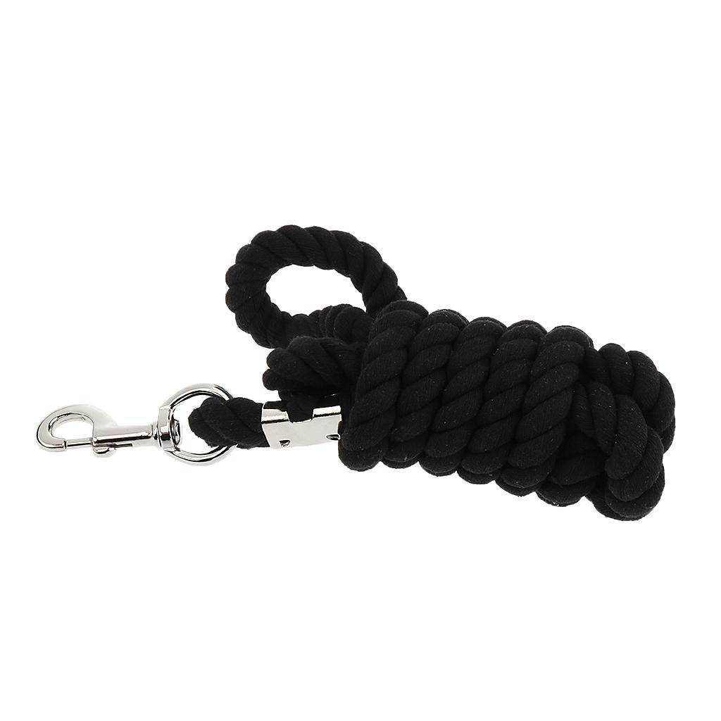 2xHorse Ropes Halters Cotton Weave Rein Black