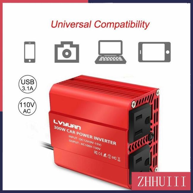 Bộ Chuyển Đổi Nguồn Điện Từ 12v Sang 110v 220v 300w Cho Xe Hơi