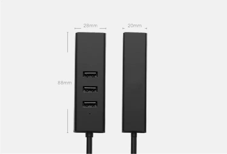 Ugreen UG30301CR129TK 30CM màu Đen HUB chuyển đổi USB 2.0 sang 3 USB 2.0 + LAN hổ trợ 100Mbps - HÀNG CHÍNH HÃNG