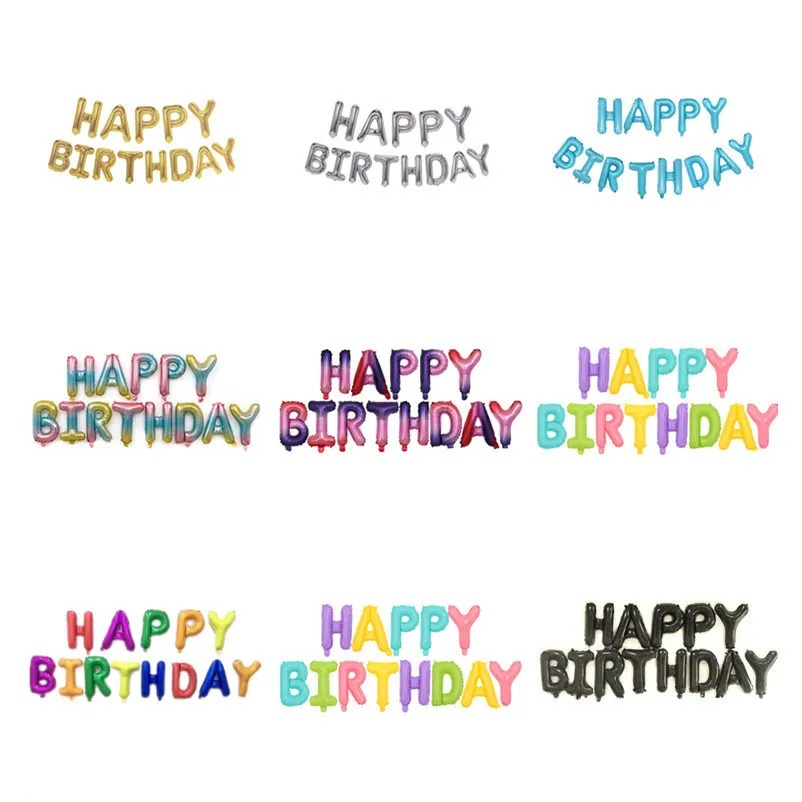 Bóng chữ happy birthday nhiều màu