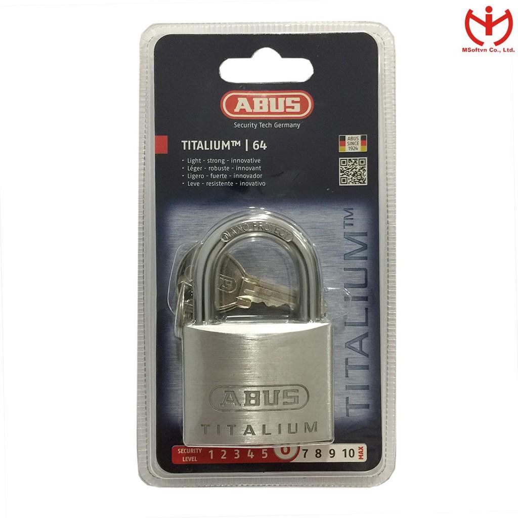 Ổ khóa ABUS 64TI/50 thân TITALIUM rộng 50mm 4 chìa răng cưa - MSOFT