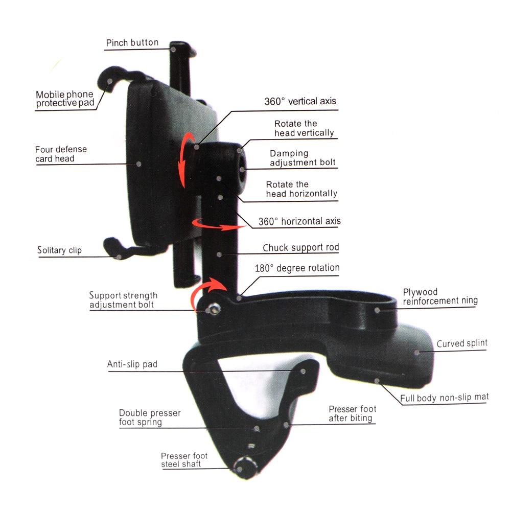 Giá đỡ điện thoại/ GPS 4 -7 inch xoay 360 độ sử dụng tiện lợi cho xe hơi