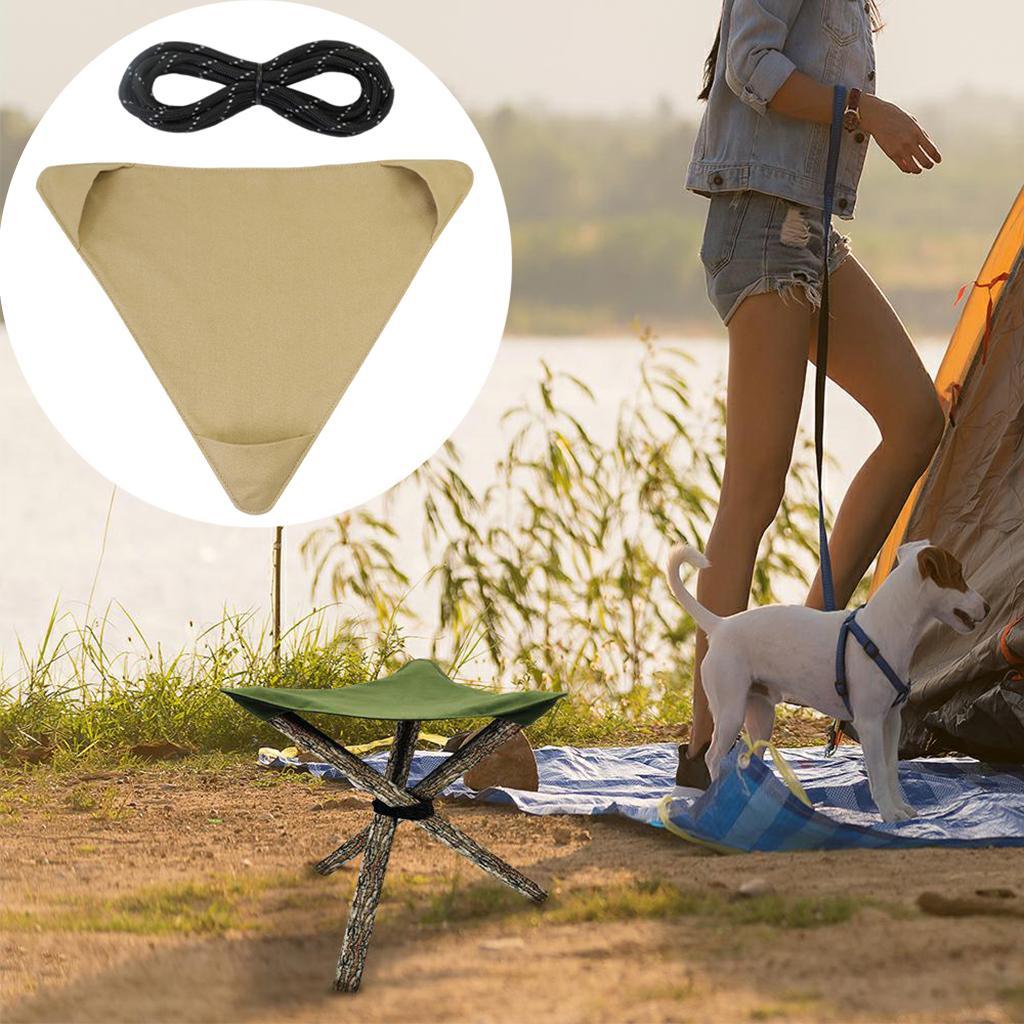3x Folding Tripod Stool Cloth Lightweight Canvas Chair Cloth Waterproof DIY for Outdoor Travel Fishing Equipment