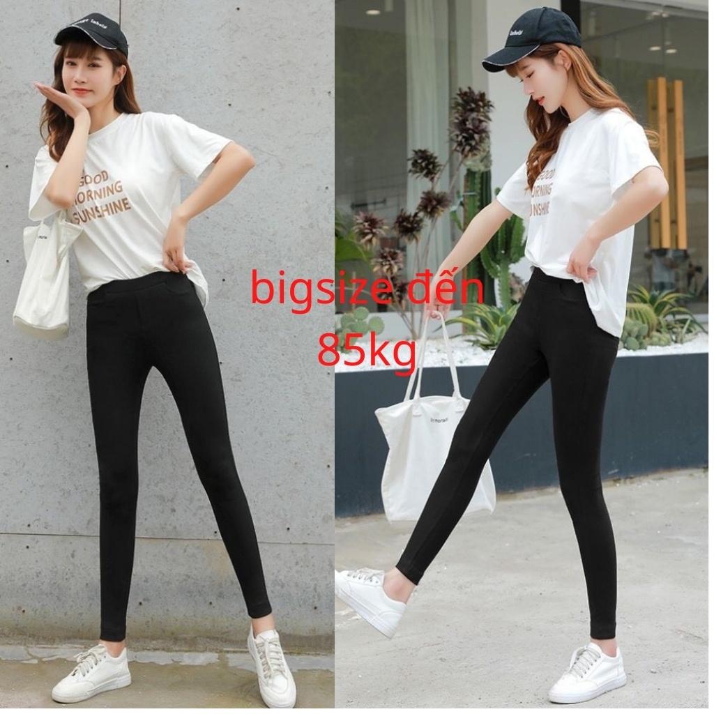 Quần Legging - Tregging (BIGSIZE đến 90kg) Chất Umi( DÀY)Sịn Loại 1, Giặt Máy Thoải Mái Không Bai Không Xù