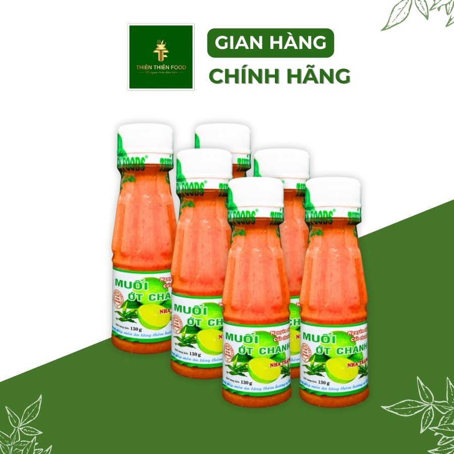 Lốc 6 Chai Muối Ớt Chanh Đỏ Nha Trang Thiên Thiên Food 130g - Muối Chấm Hải Sản Được Yêu Thích