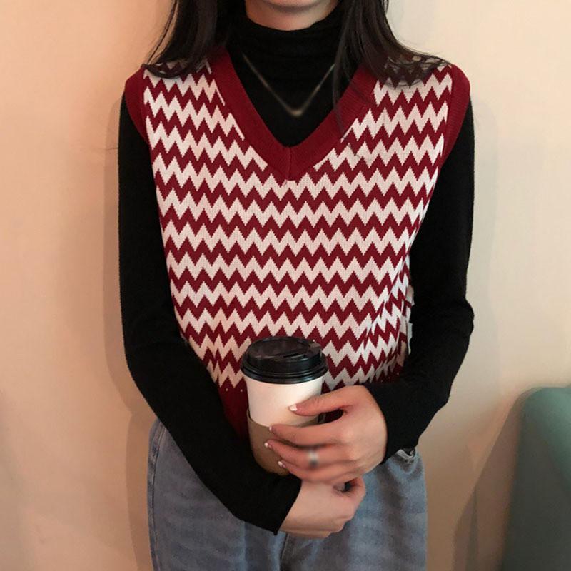 Áo Len Không Tay Cổ Chữ V Dáng Rộng Thời Trang Dành Cho Nữ