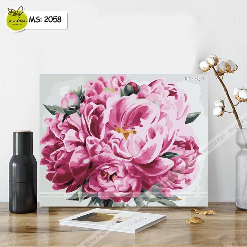 Tranh tô màu 40x50cm có khung đóa hoa rực rỡ T2058