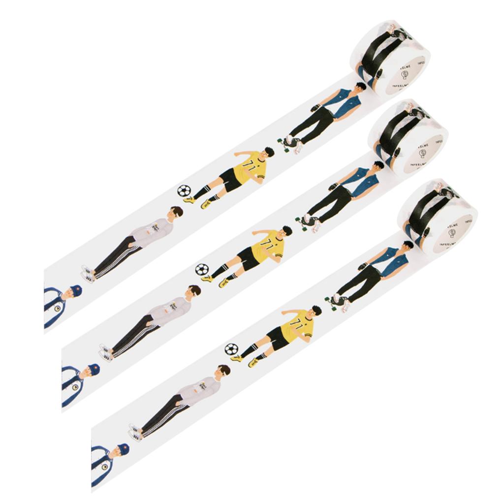 3 Rolls Tape DIY Decor Scrapbooking Masking Tape Adhesive Stickers Craft