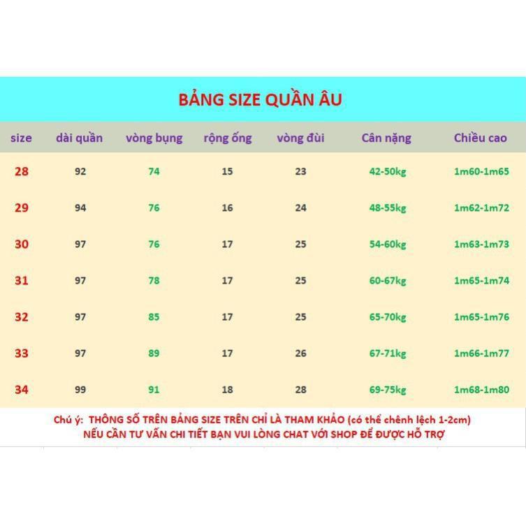 Quần tây âu nam vải dày co giãn không bai màu ống côn dáng Hàn Quốc