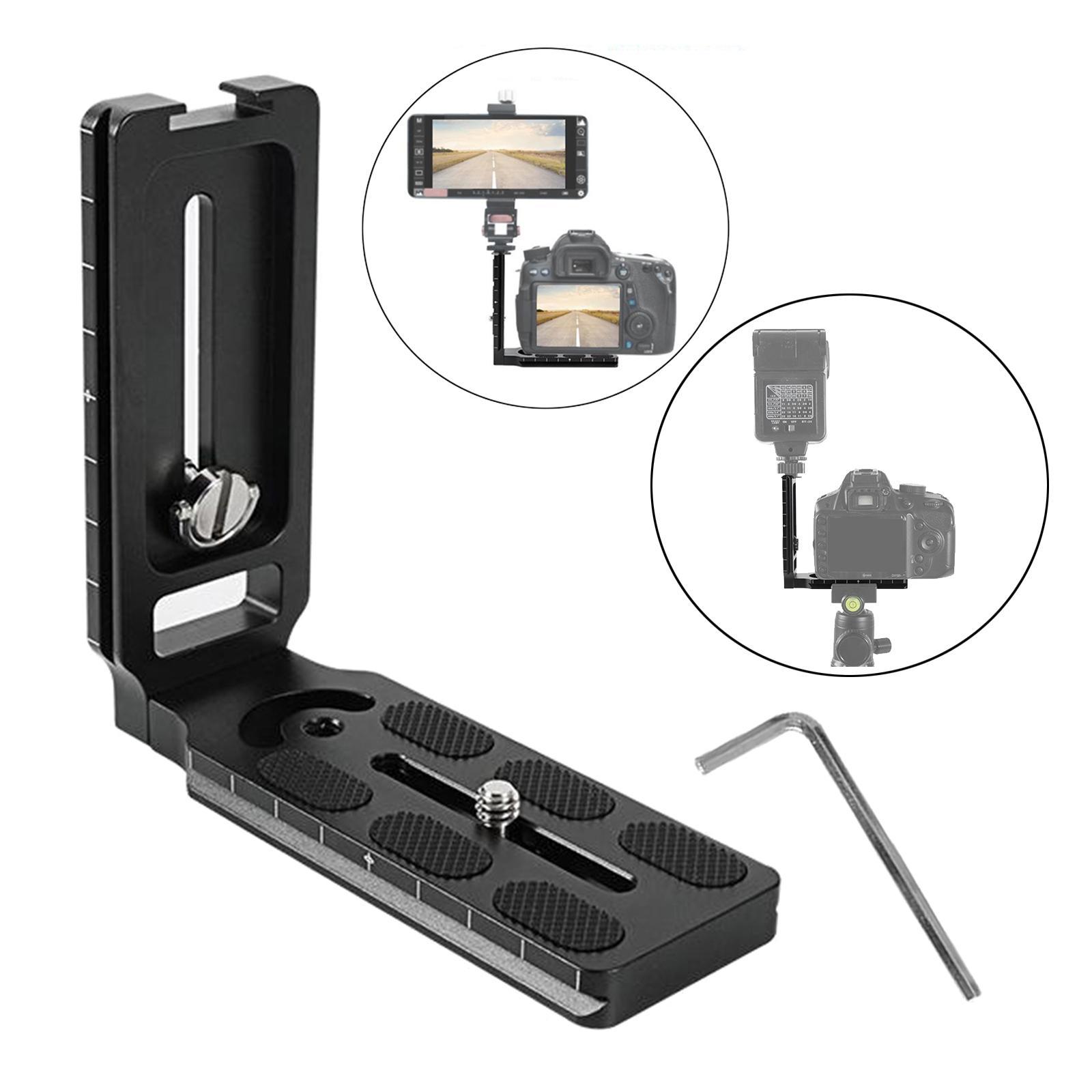 Universal Quick Release L Shaped Bracket Mount Adapter For DSLR Camera Black