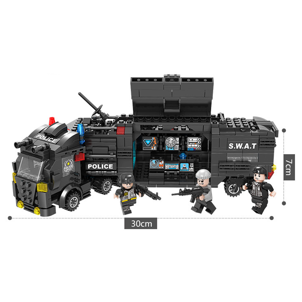 Đồ Chơi Xếp Hình Mô Phỏng Cảnh Sát Đặc Chủng 700 Mảnh Ghép Chất Liệu Nhựa ABS Nguyên Sinh