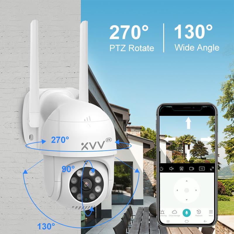 Xiaovv Camera ngoài trời 2K Pro 1296p HD Webcam 360 IP Giám sát bảo mật ip