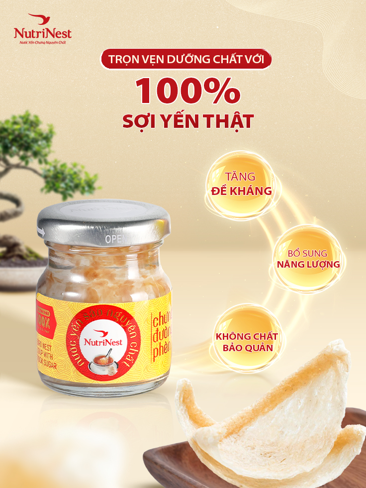 Nước Yến Chưng Đường Phèn Nguyên Chất NutriNest Bồi Bổ Sức Khỏe 42g