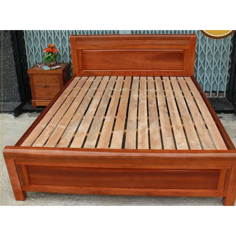 Giường ngủ gỗ xoan đào1m4x 2m ( FREESHIP HCM 30-50KM )
