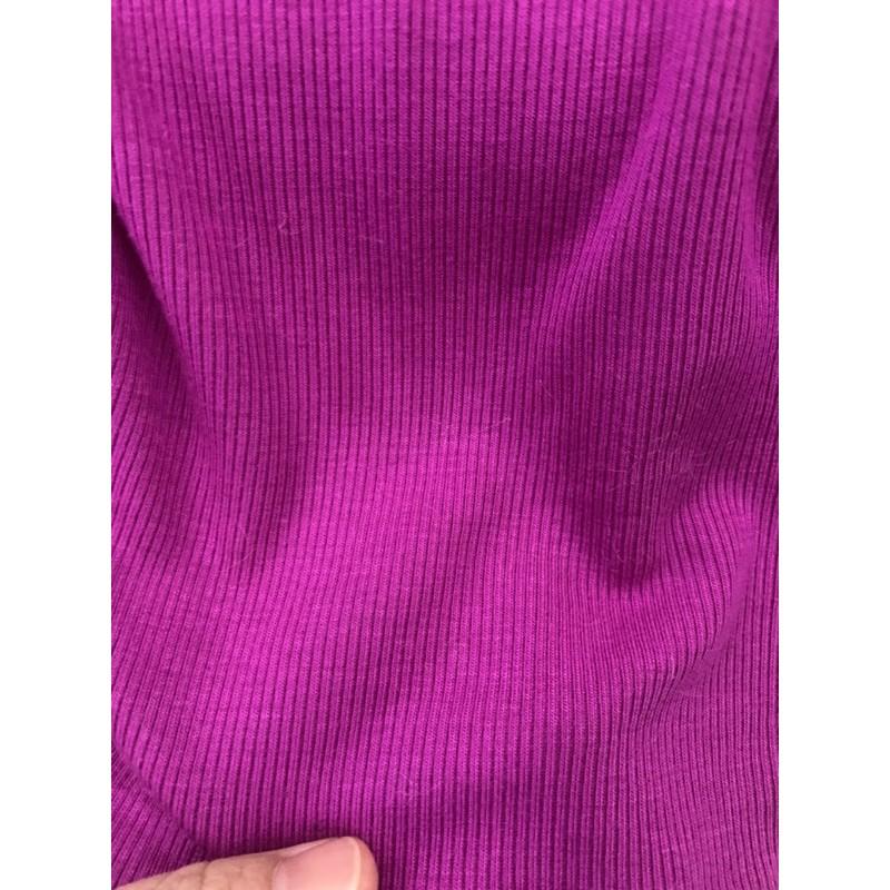 Vải thun tăm tím hồng đậm