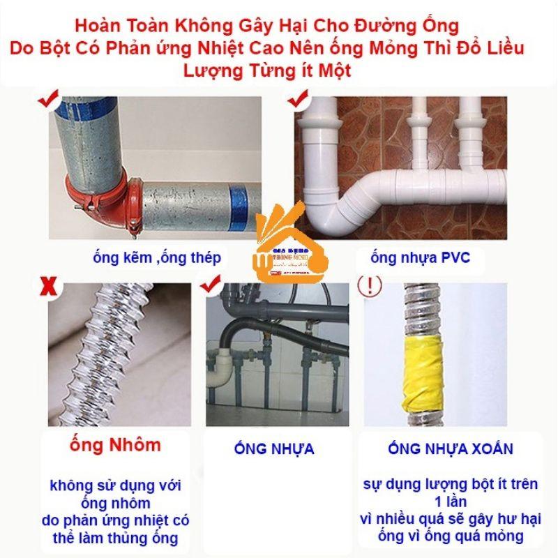 Bột thông cống siêu mạnh thông tắc để đường ống bồn cầu