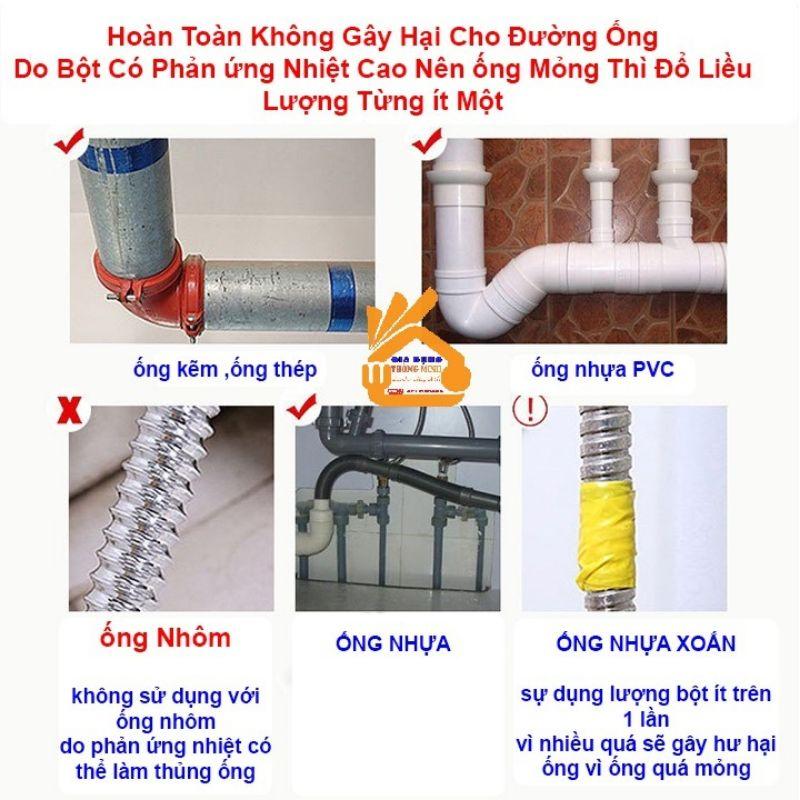 Bột thông cống siêu mạnh thông tắc để đường ống bồn cầu