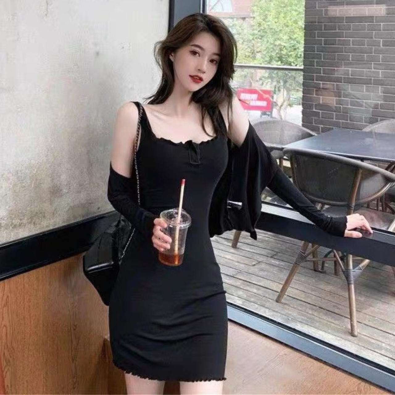 Set váy body kèm áo choàng tay dài siêu quyến rũ Hana Store