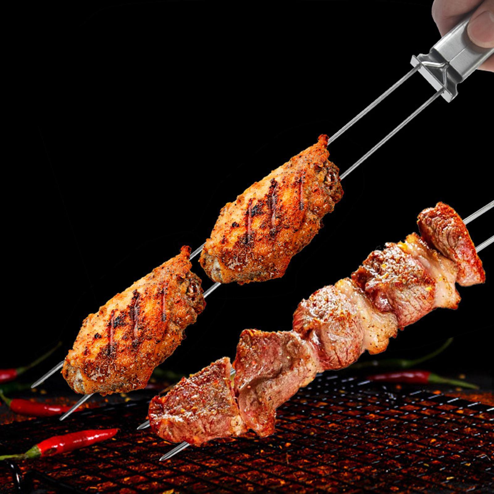 Barbecue Skewers Grilling Accessories Double Pronged for Buffet Vegetable