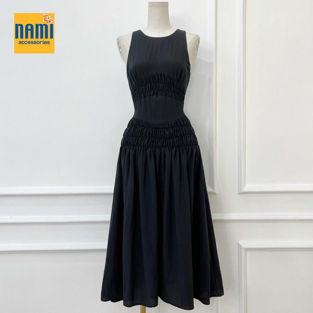 Đầm xoè dáng maxi sát nách nhún chỉ lạ mắt duyên dáng thướt tha - ATNU031