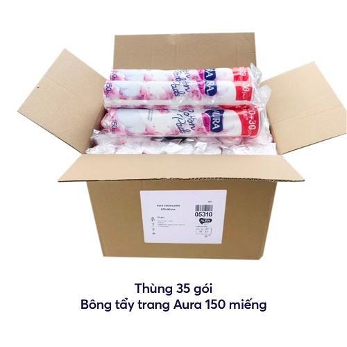 COMBO5 Bông tẩy trang Aura Beauty 120+30 miếng