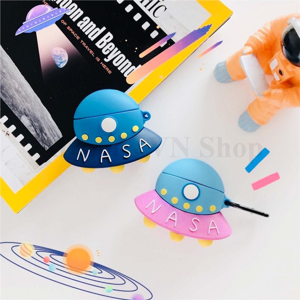 Bao Case Ốp dành cho Airpods 1 và 2 đĩa bay Nasa kute silicon 3D cao cấp