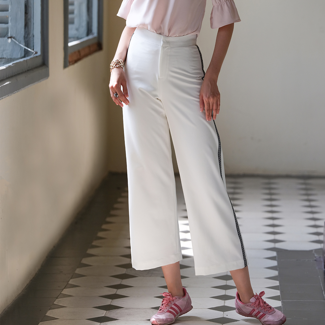 Quần Lửng Ống Rộng Quần Culottes Thời trang thiết kế Hity PAN053 (Trắng Kim Cương)