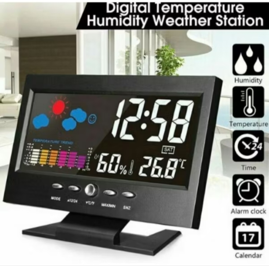 1 CÁI ĐỒNG HỒ LED ĐỂ BÀN XEM GIỜ BÁO NHIỆT ĐỘ NGÀY THÁNG NĂM THỨ THỜI TIẾT