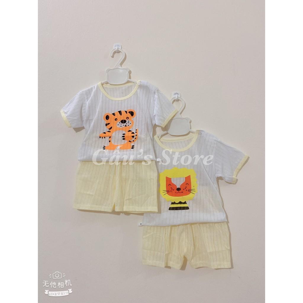 Bộ cotton giấy in họa tiết ngộ nghĩnh cho bé