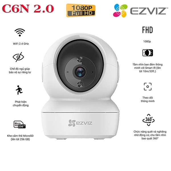 Camera WIFI Trong Nhà C6N 2MP (1080p)-Hàng chính hãng